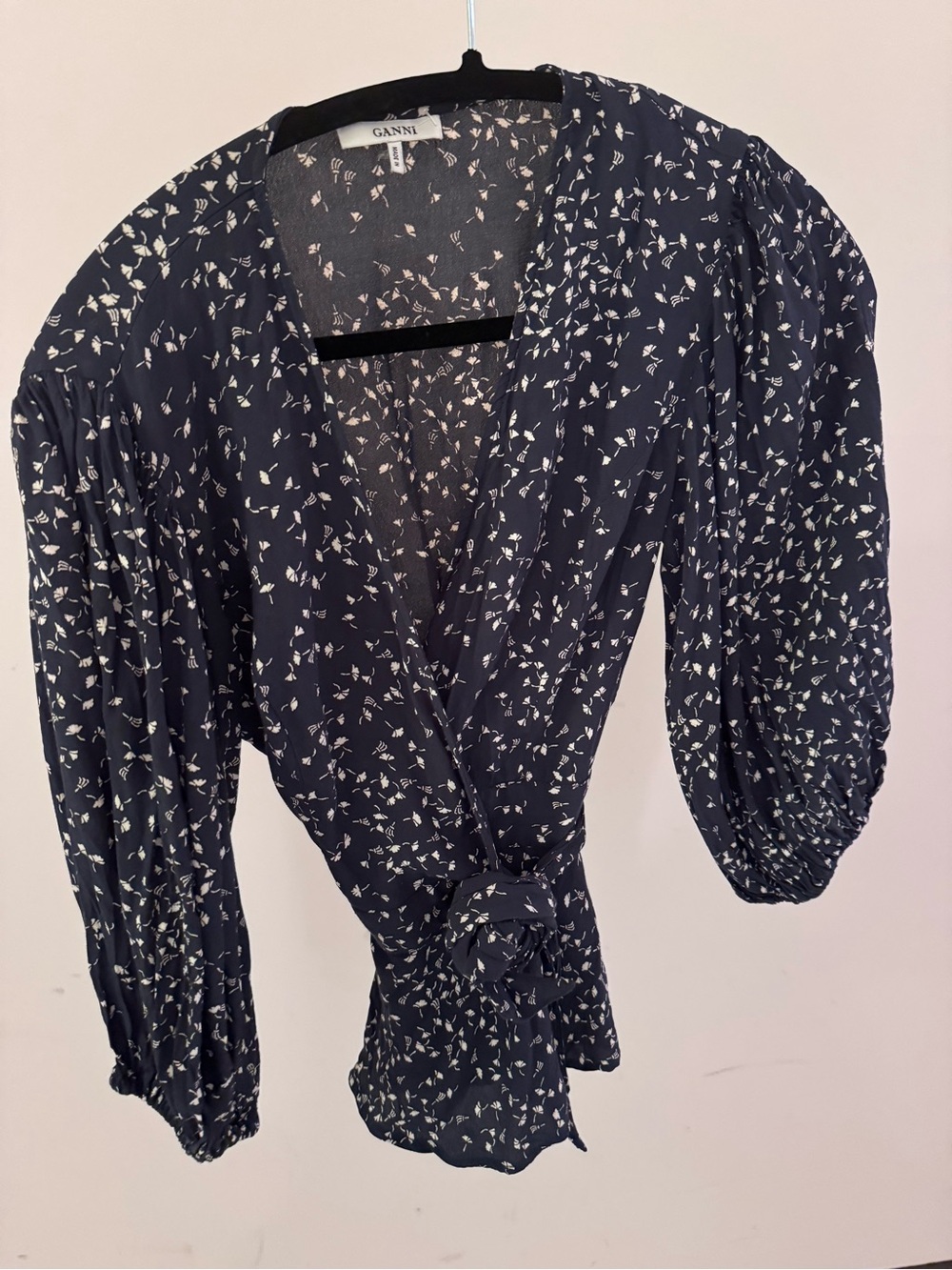 GANNI Floral Wrap Blouse